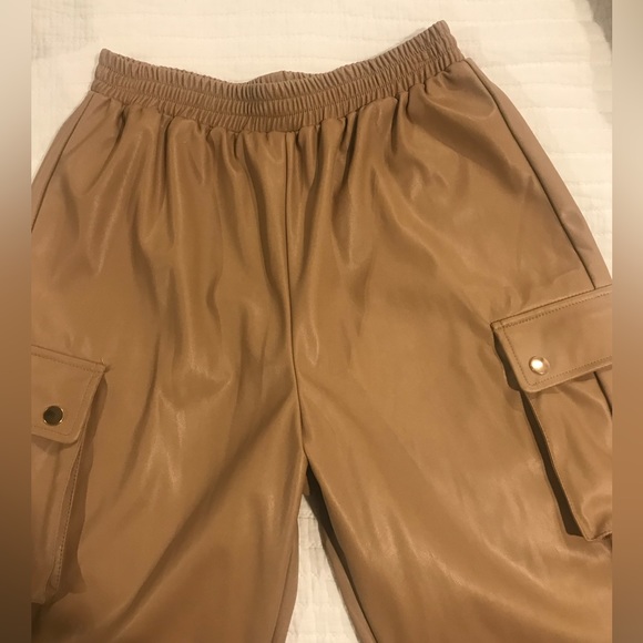 Tall 🤎 Faux Leather Pocket Detail sweatpants 
New 30” - Picture 6 of 9